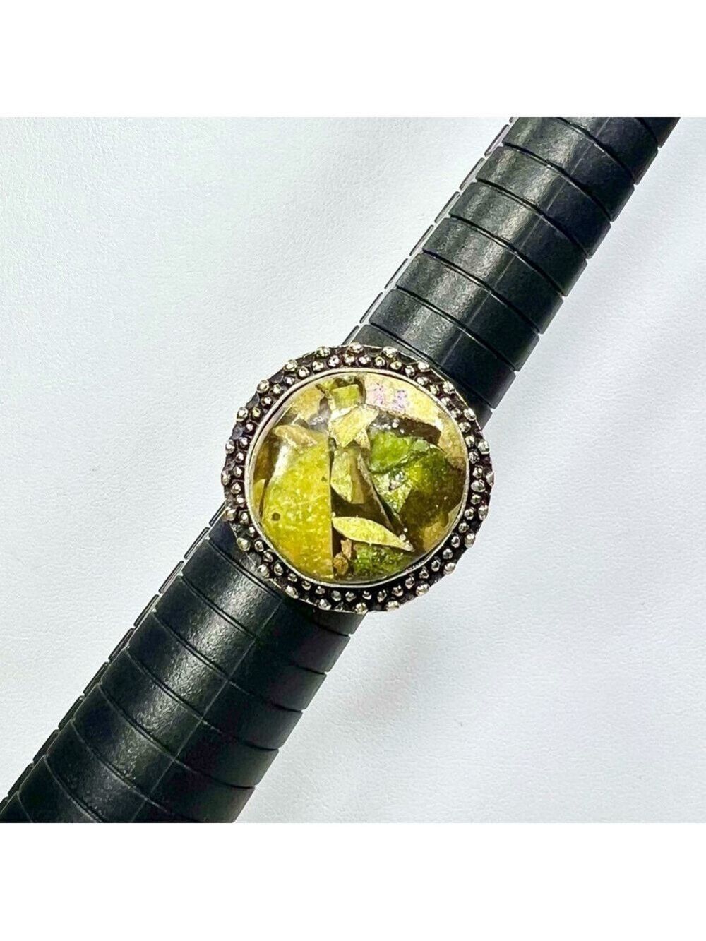 Atlantisite Jasper Gemstone Ring size 9.75